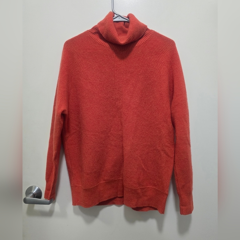 Women's Cozy Orange Turtleneck Sweater